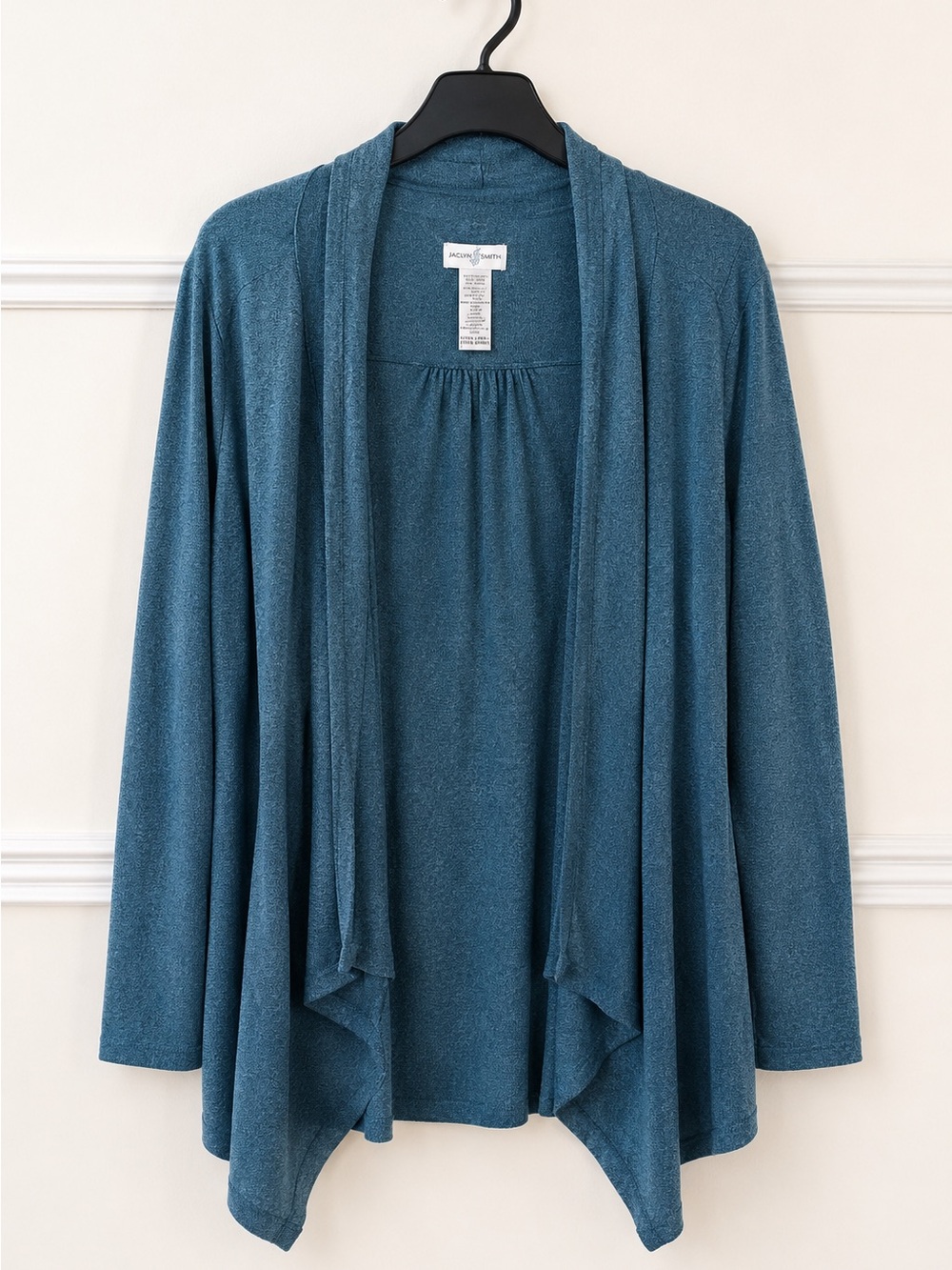 Jaclyn Smith Teal Open Waterfall Front Cardigan Sweater XL